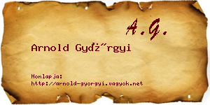 Arnold Györgyi névjegykártya